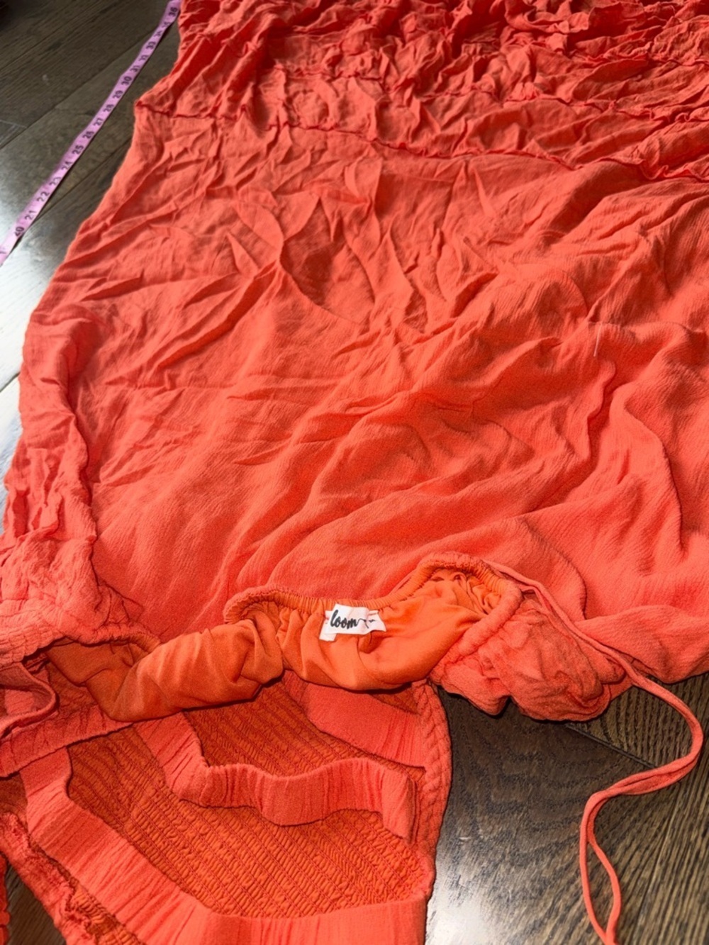 In Loom Coral Smocked Tiered Maxi Dress - Size M - Bump Friendly! - Picture 8 of 10